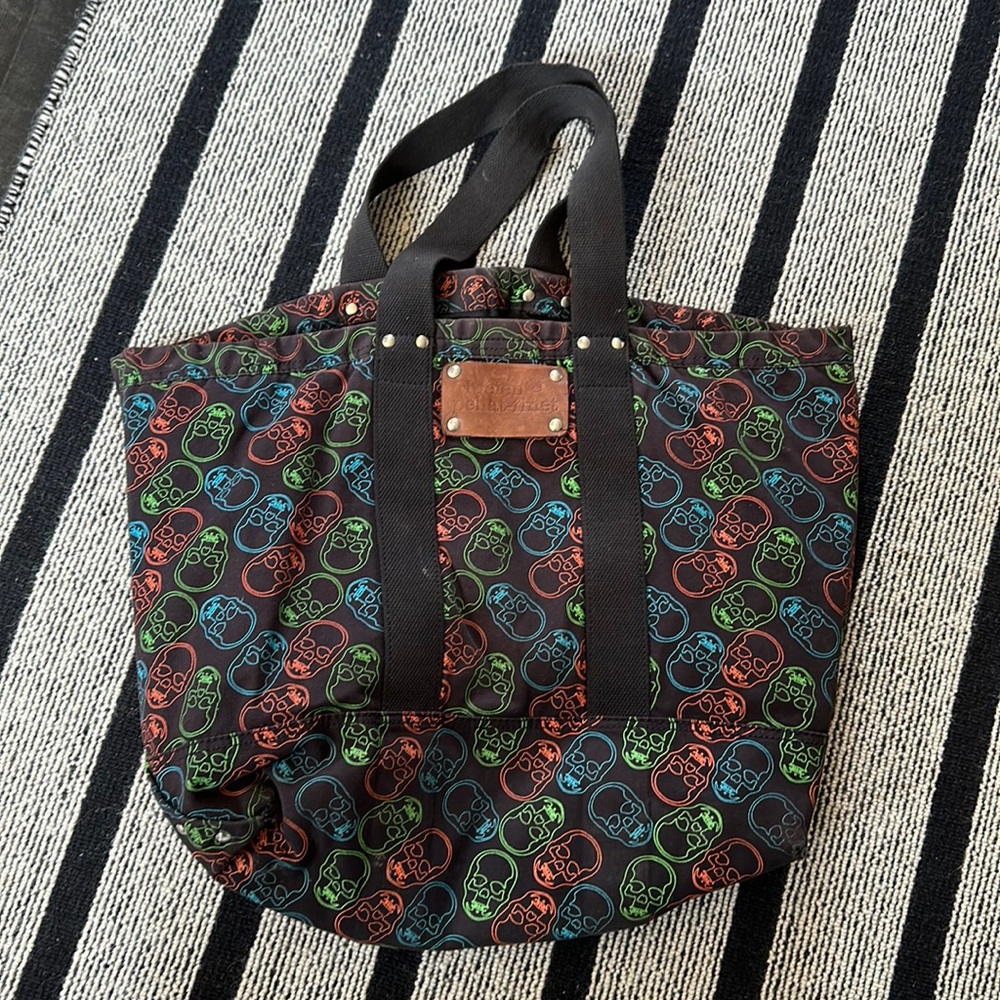 LUCIEN PELLAT FINET cloth tote skull motif